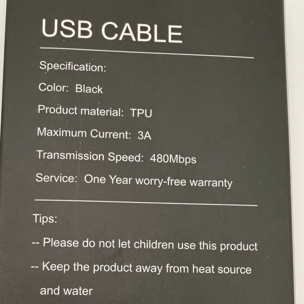 2 Pack 6’ Black USB C to C Cable